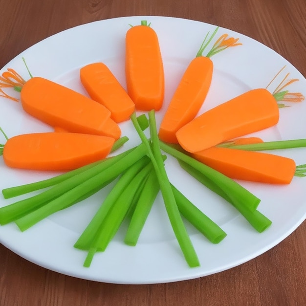 Décorez l'assiette de façon attrayante avec des carottes