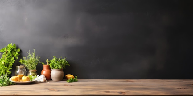 Décorez votre cuisine avec un fond d'espace libre sur la table