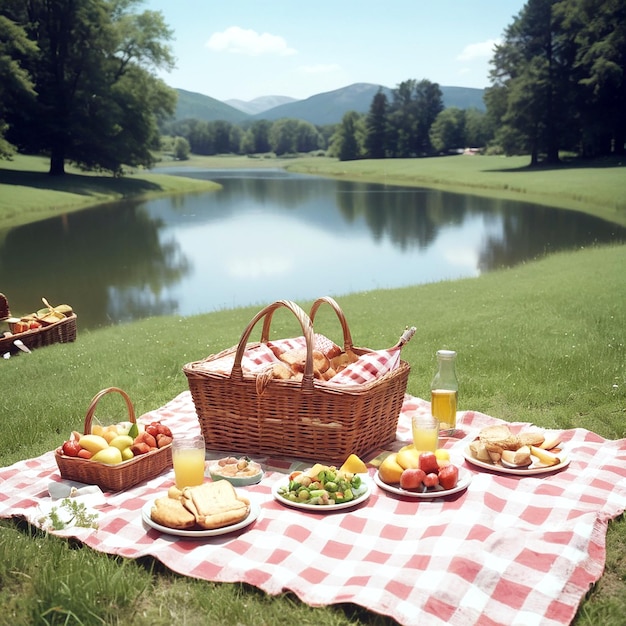 Photo des décors de pique-nique en plein air en été