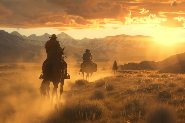 Photo découvrez l'attrait intemporel du wild west comme h générative ai