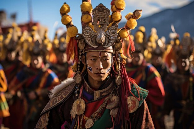 Photo découvrez la culture dynamique du ladakh lors des célébrations de skurbuchans losar