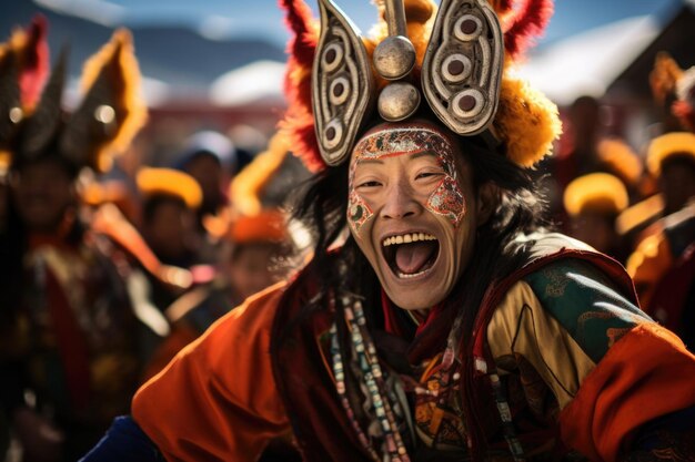 Photo découvrez la culture dynamique du ladakh lors des célébrations de skurbuchans losar