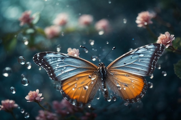 Découvrez la magie de l'eau transformée en papillons avec cette œuvre d'art enchanteuse