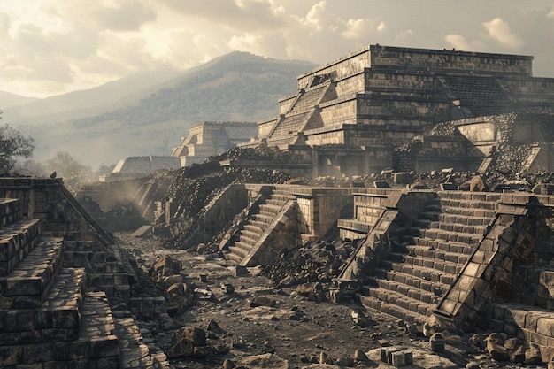 Photo découvrez les merveilles de l'ancienne civilisation générative de teotihuacan.