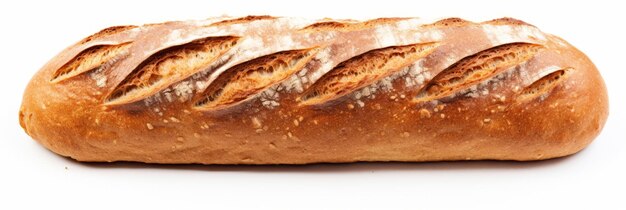 Découvrez la perfection artisanale du pain isolé sur un fond blanc pur