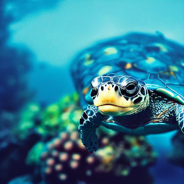 Deep Sea Turtle large gamme photographie prise sur 70mm