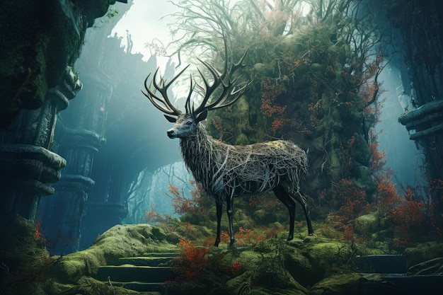 Deer stag gateway couvert Generate Ai