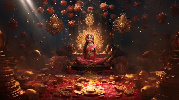 Photo la déesse lakshmi maa laksh mi devi laksh mi ai images maa laks hmi images réelles laks h mi diwali images