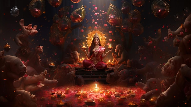 Photo la déesse lakshmi maa laksh mi devi laksh mi ai images maa laks hmi images réelles laks h mi diwali images