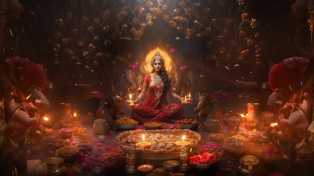 Photo la déesse lakshmi maa laksh mi devi laksh mi ai images maa laks hmi images réelles laks h mi diwali images