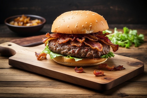 Default_Elevated_view_of_a_juicy_bacon_burger_on_a_rustic_wood_5jpg