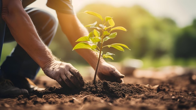 Défenseur d'un mode de vie durable, personne nourrissant la verdure de la communauté