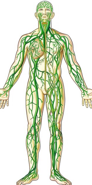 Photo les défenseurs des fluides: le système lymphatique, la première ligne de défense du corps, le réseau complexe de vaisseaux et de nœuds qui protègent contre les infections et maintiennent l'équilibre des fluides.