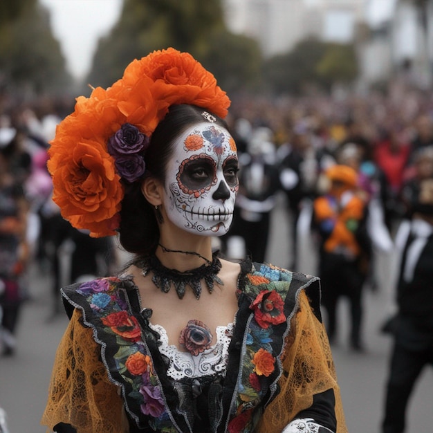 Le défilé du jour des morts frappe Mexico alors que le papier peint de la fête s'étend