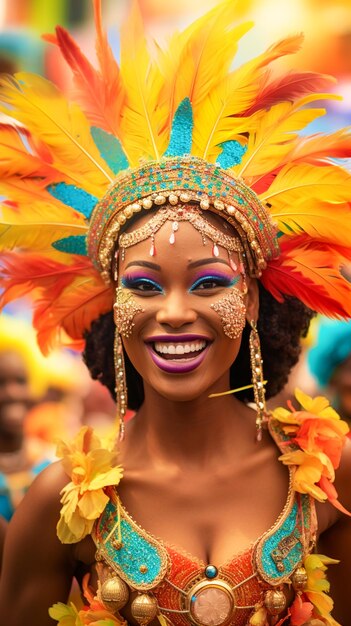 Photo défilés et costumes vibrants de carnaval coloré