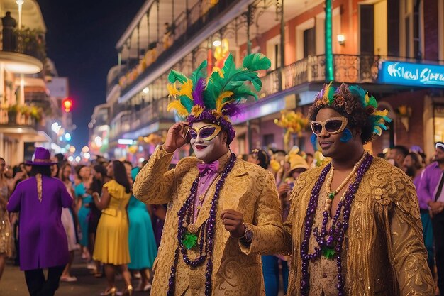 Des défilés de Mardi Gras dans les rues de la Nouvelle-Orléans Les gens célèbrent follement la célébration du carnaval