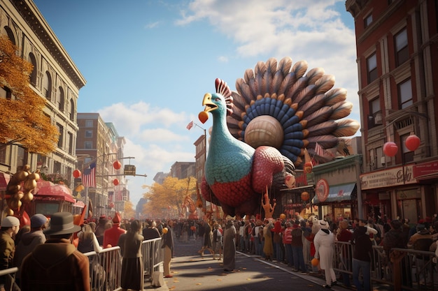 Photo les défilés de thanksgiving sont une tradition populaire dans certaines villes.