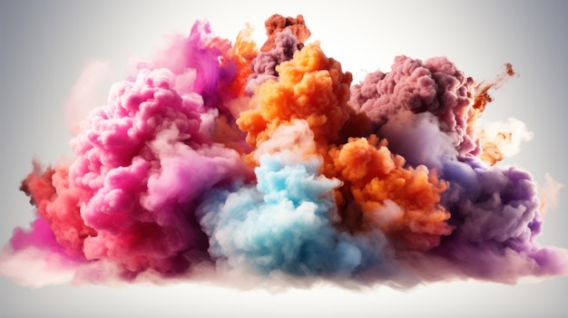 Photo définissez l'effet de jeu d'explosion de nuages colorés élément de fumée isolé de l'explossion de gaz