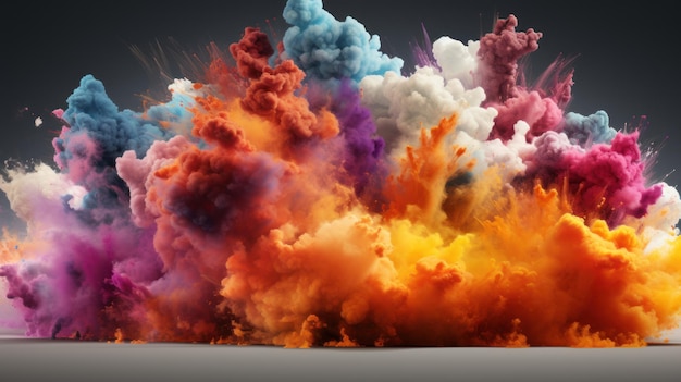 Photo définissez l'effet de jeu d'explosion de nuages colorés élément de fumée isolé de l'explossion de gaz