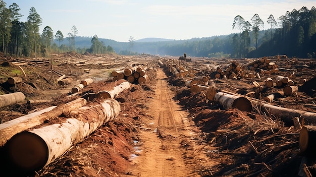 Photo déforestation problème environnemental forêt tropicale détruite