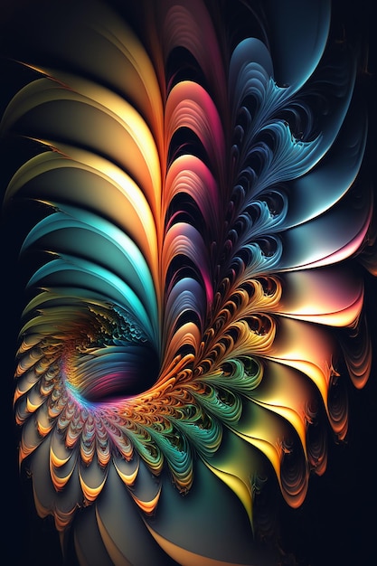 Dégradés de couleurs abstraites du motif fractal Créé avec la technologie Generative AI