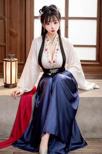 Un déguisement de hanfu chinois pour femme