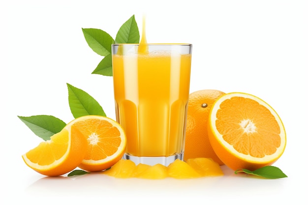 Déguster un verre rafraîchissant de jus d'orange fraîchement pressé Generative By Ai