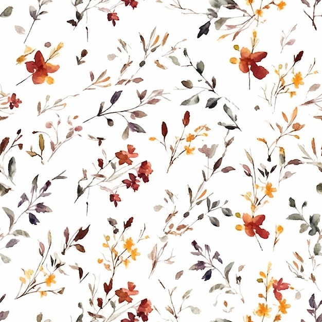 Délicat fleur et feuille d'automne motif sans couture fond d'automne