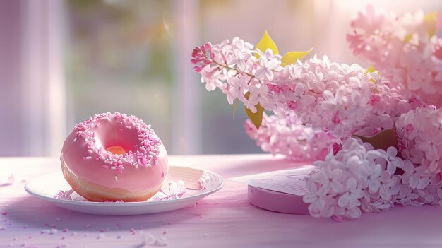 La délicate lumière du matin met en évidence une surprise de petit déjeuner pour la fête des mères.