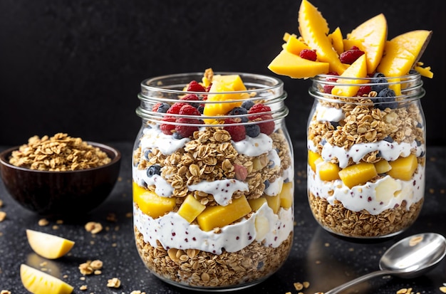 La délicatesse du matin Granola et yogourt Parfait