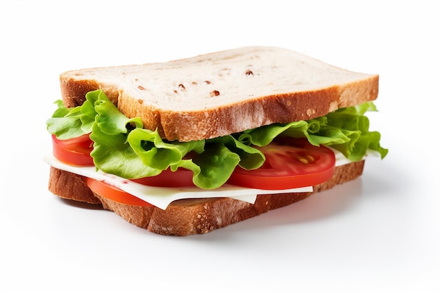 Délice délicieux sandwich isolé sur fond blanc