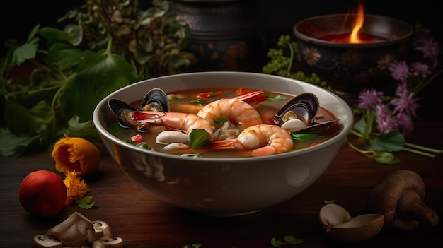 Délice exquis Une photo captivante de Tom Yum Goong un régal pour les yeux et le palais