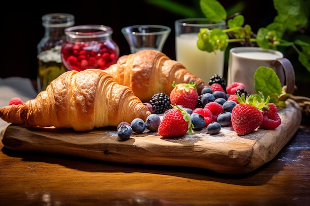 Délice de petit-déjeuner viennoiserie française gourmande