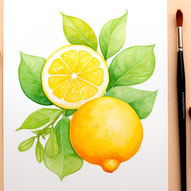 Délices au citron Illustration aquarelle de citron