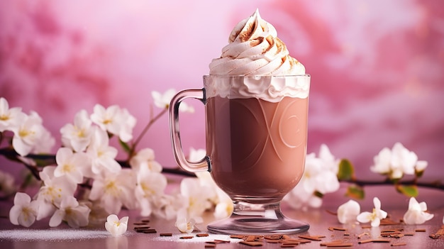 Des délices fouettés Création artistique et romantique de chocolat chaud