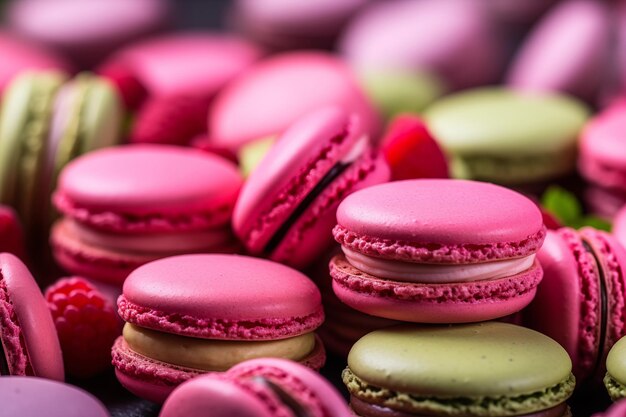 Photo délices français à l'arrière-plan jour de la mère, jour de l'indépendance, jour de la femme, sucreries et desserts