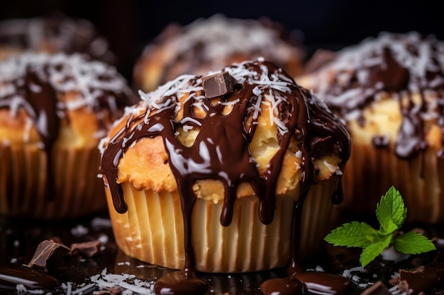 Délices de muffins au chocolat IA générative