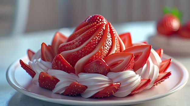 Une délicieuse fraise fouettée.