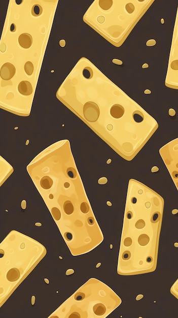 Délicieuse illustration de fond vertical de fromage emmental
