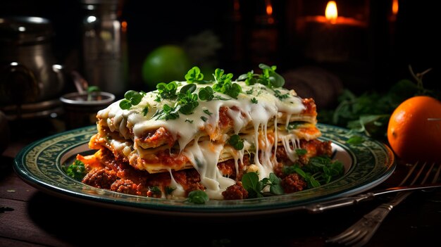 délicieuse lasagne italienne avec du bœuf haché et du fromage