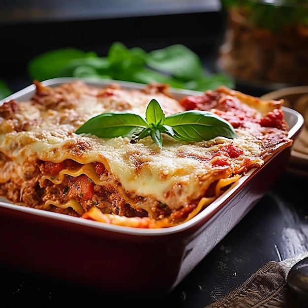 Photo une délicieuse lasagne italienne