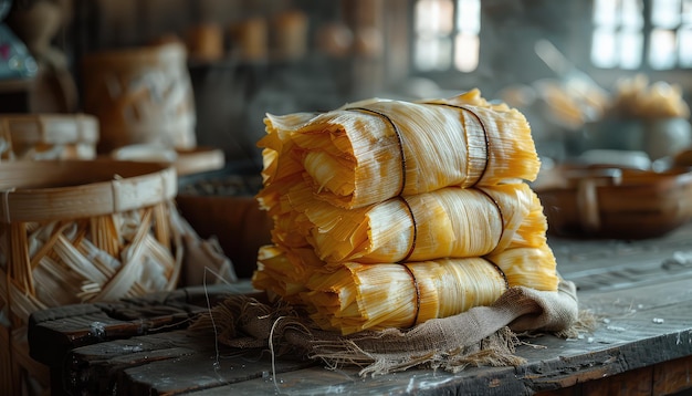 Photo une délicieuse nourriture mexicaine tamales de fond
