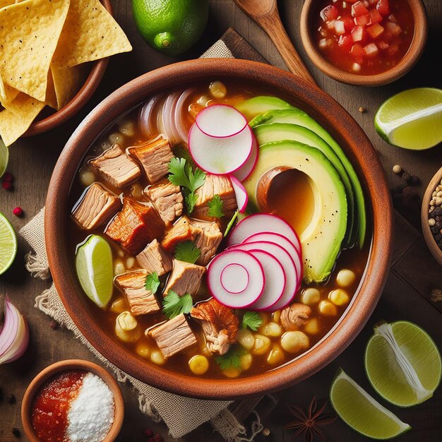 Une délicieuse nourriture traditionnelle mexicaine Pozole