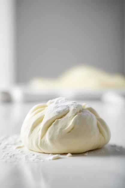 Délicieuse pâte à tarte au fromage à la crème sur un espace de copie de table blanche