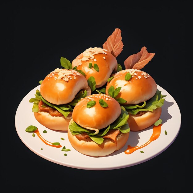 Photo délicieuse pâtisserie burger nourriture photographie hd 4k fond d'écran illustration de fond