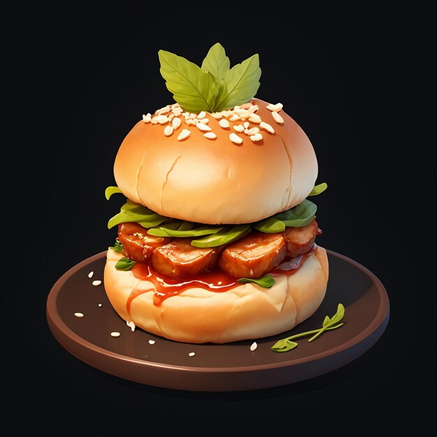 Photo délicieuse pâtisserie burger nourriture photographie hd 4k fond d'écran illustration de fond