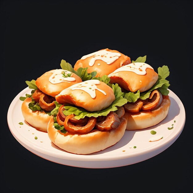 Délicieuse pâtisserie burger nourriture photographie HD 4k fond d'écran illustration de fond