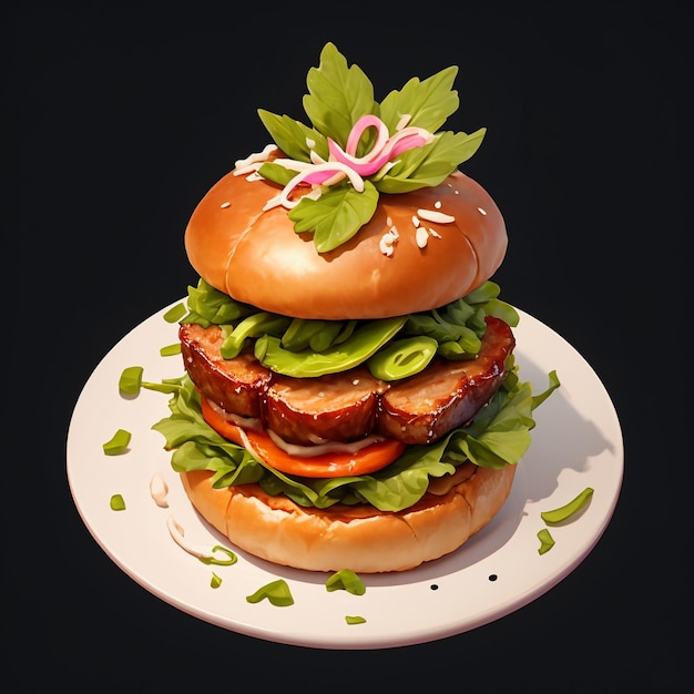 Délicieuse pâtisserie burger nourriture photographie HD 4k fond d'écran illustration de fond