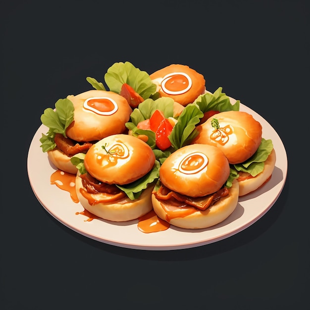 Délicieuse pâtisserie burger nourriture photographie HD 4k fond d'écran illustration de fond