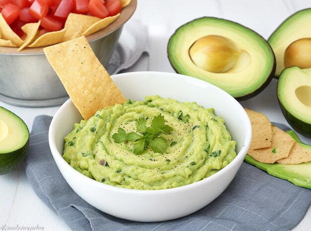 Une délicieuse photo de guacamole mexicain